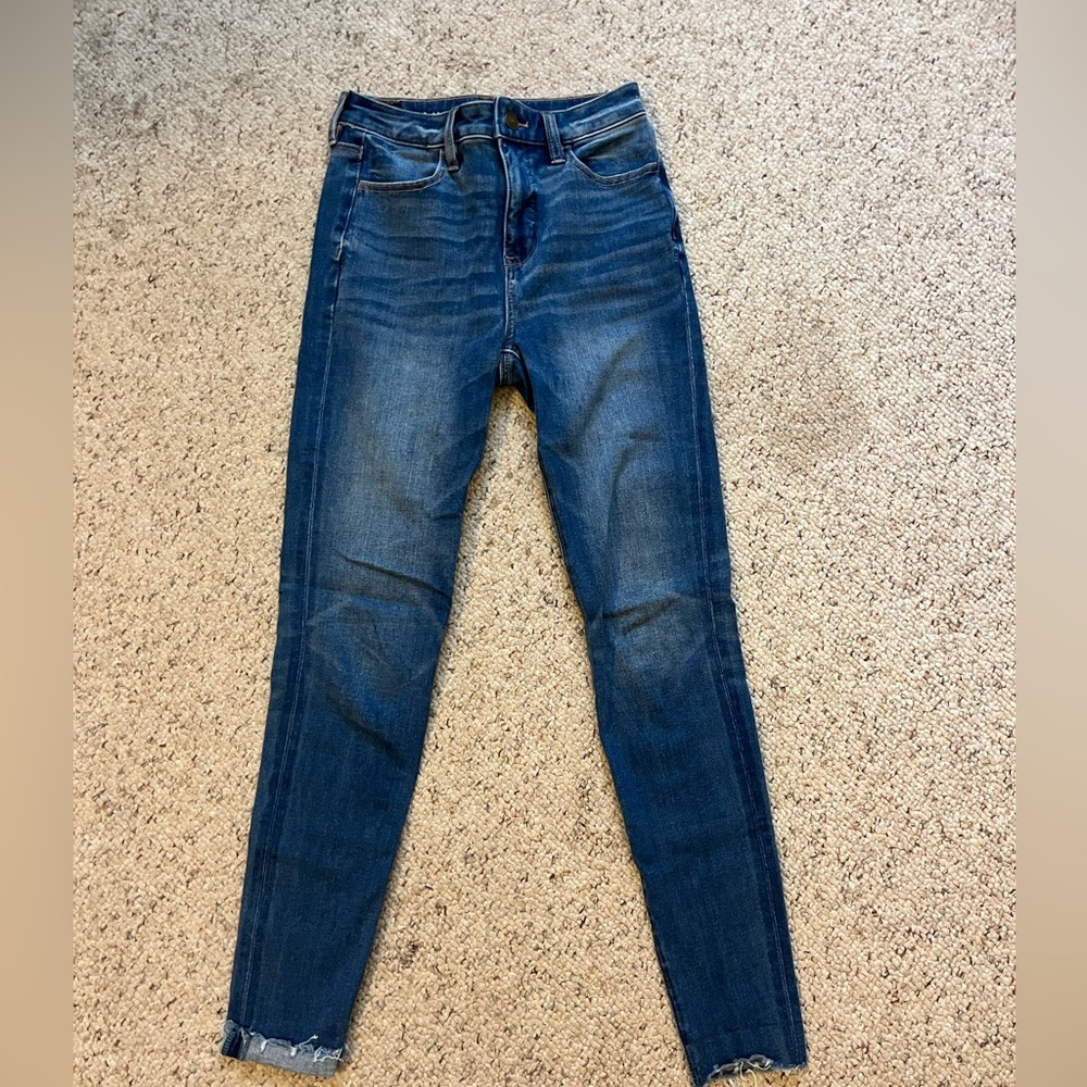 Dark wash skinny jeans